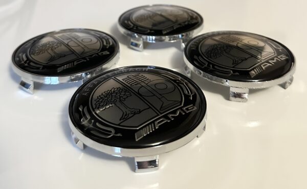 original.jpeg 4 pcs (Set) 68mm - 2.68inch Silver & Black AMG AFFALTERBACH Wheel Center Hub Caps