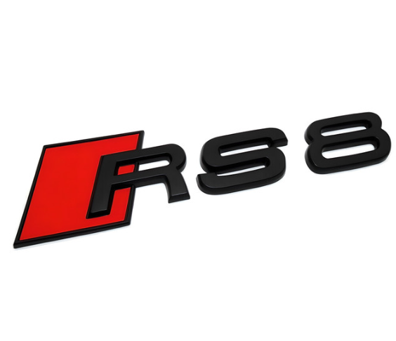 original.png 1 pcs Black Audi RS8 Metal Emblem Sticker