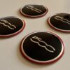 original.jpeg 4 pcs (Set) 56mm - 2.20inch Black & Red Fiat 500 Wheel Center Hub Caps Stickers