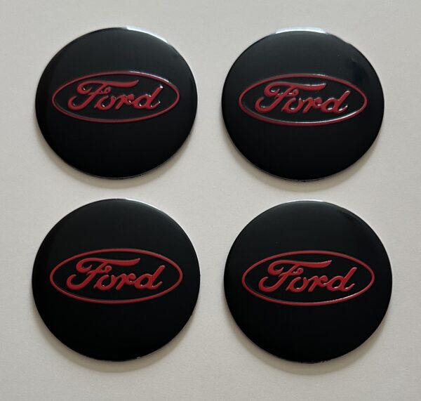 original.jpeg 4 pcs (Set) 56mm - 2.20inch Black & Red Ford Wheel Center Hub Caps Stickers