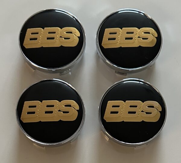 original.jpeg 4 pcs (Set) 60mm - 2.36inch Black & Gold BBS Wheel Center Hub Caps
