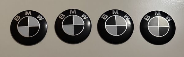 original.jpeg 4 pcs (Set) 56mm - 2.20inch Black & White BMW Wheel Center Hub Caps Stickers