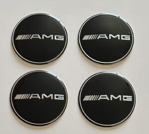 original.jpeg 4 pcs (Set) 65mm - 2.56inch Black AMG Wheel Center Hub Caps Stickers