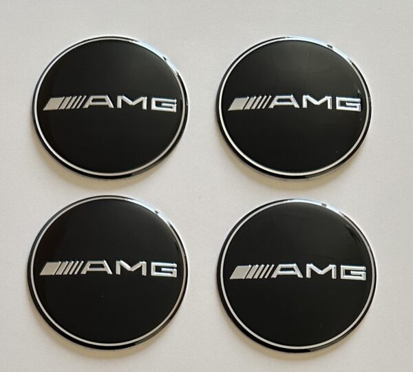 original.jpeg 4 pcs (Set) 65mm - 2.56inch Black AMG Wheel Center Hub Caps Stickers