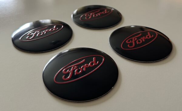 original.jpeg 4 pcs (Set) 56mm - 2.20inch Black & Red Ford Wheel Center Hub Caps Stickers