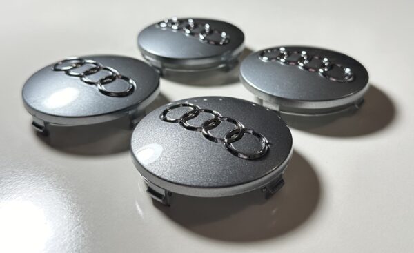 original.jpeg 4 pcs (Set) 60mm - 2.36inch Glossy Gray Audi Wheel Center Hub Caps (4B0601170)