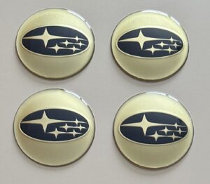 4 pcs (Set) 65mm - 2.56inch Silver Subaru Wheel Center Hub Caps Stickers
