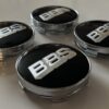 4 pcs (Set) 60mm - 2.36inch Black & Silver BBS Wheel Center Hub Caps