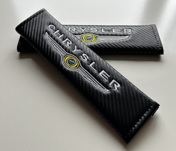 2 pcs Black Chrysler Car Styling Safety Belt Cover Protection Shoulder Pad Cushion Harness Pad