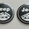 4 pcs (Set) 56mm - 2.20inch Black Jeep 4x4 Wheel Center Hub Caps Stickers