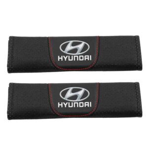2 pcs Leather Hyundai Car Styling Safety Belt Cover Protection Shoulder Pad Cushion Harness Pad