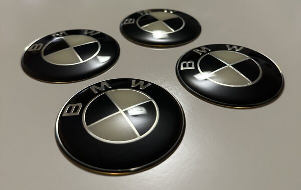 original.jpeg 4 pcs (Set) 65mm - 2.56inch Black & White BMW Wheel Center Hub Caps Stickers