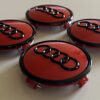 original.jpeg 4 pcs (Set) 61mm - 2.40inch Red & Black Audi Wheel Center Hub Caps