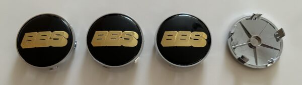 original.jpeg 4 pcs (Set) 68mm - 2.68inch Black & Gold BBS Wheel Center Hub Caps