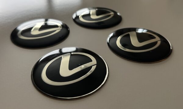original.jpeg 4 pcs (Set) 65mm - 2.56inch Black Lexus Wheel Center Hub Caps Stickers