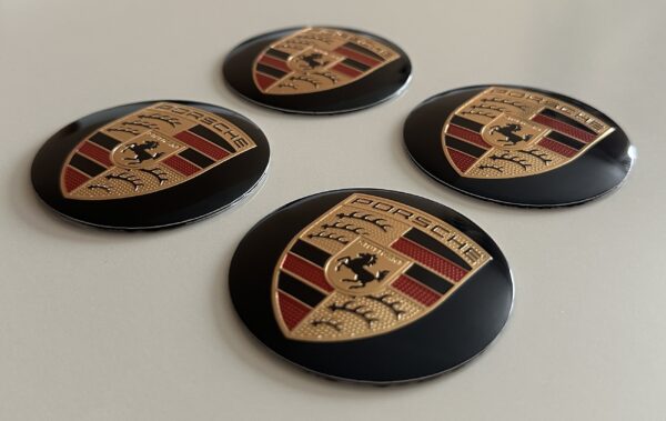 original.jpeg 4 pcs (Set) 56mm - 2.20inch Black Porsche Wheel Center Hub Caps Stickers