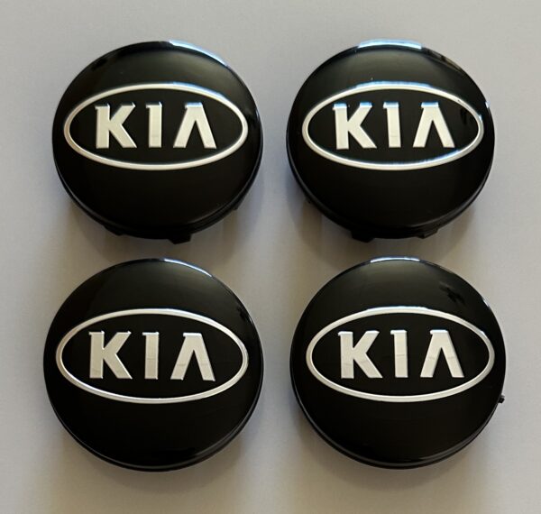 original.jpeg 4 pcs (Set) 58mm - 2.28inch Black KIA Logo Wheel Center Hub Caps