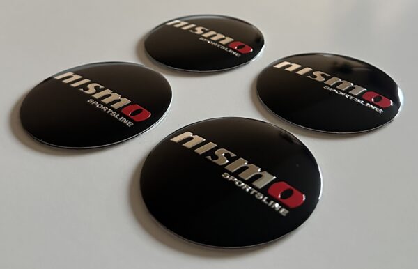 original.jpeg 4 pcs (Set) 56mm - 2.20inch Black Nismo Sportsline Wheel Center Hub Caps Stickers