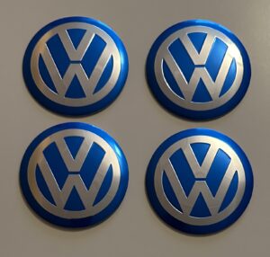 original.jpeg 4 pcs (Set) 120mm - 4.72inch Blue Volkswagen Wheel Center Hub Caps Stickers