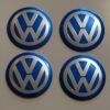 original.jpeg 4 pcs (Set) 60mm - 2.36inch Blue Volkswagen Wheel Center Hub Caps Stickers