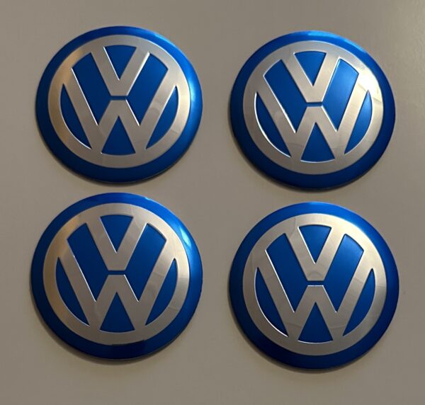 original.jpeg 4 pcs (Set) 75mm - 2.95inch Blue Volkswagen Wheel Center Hub Caps Stickers