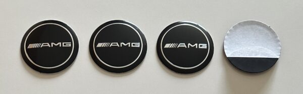 original.jpeg 4 pcs (Set) 56mm - 2.20inch Black AMG Wheel Center Hub Caps Stickers