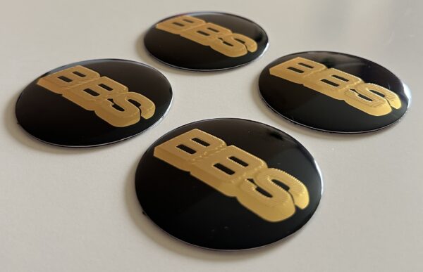 original.jpeg 4 pcs (Set) 56mm - 2.20inch Black & Gold BBS Wheel Center Hub Caps Stickers