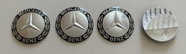 original.jpeg 4 pcs (Set) 65mm - 2.56inch Silver & Black Mercedes Benz Wheel Center Hub Caps Stickers
