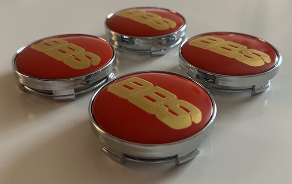 original.jpeg 4 pcs (Set) 60mm - 2.36inch Red & Gold BBS Wheel Center Hub Caps