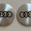 original.png 4 pcs (Set) 56mm - 2.20inch Matte Silver Audi Wheel Center Hub Caps Stickers