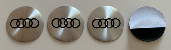 original.png 4 pcs (Set) 56mm - 2.20inch Matte Silver Audi Wheel Center Hub Caps Stickers