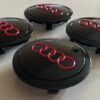 original.jpeg 4 pcs (Set) 69mm - 2.72inch Black & Red Audi Wheel Center Hub Caps