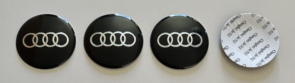 original.jpeg 4 pcs (Set) 65mm - 2.56inch Black Audi Wheel Center Hub Caps Stickers