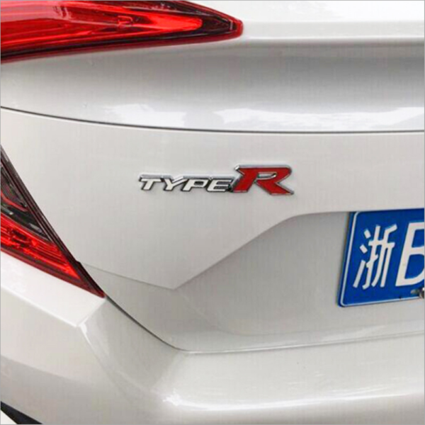 original.png 1 pcs White & Red Honda Type R Metal Emblem Sticker