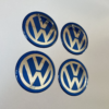 4 pcs (Set) 65mm - 2.56inch Blue Volkswagen Wheel Center Hub Caps Stickers