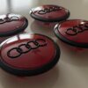 original.jpeg 4 pcs (Set) 69mm - 2.72inch Red & Black Audi Wheel Center Hub Caps