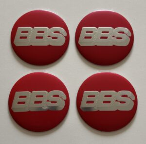 original.jpeg 4 pcs (Set) 56mm - 2.20inch Red & Silver BBS Wheel Center Hub Caps Stickers