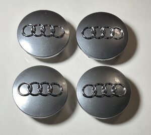 original.jpeg 4 pcs (Set) 68mm - 2.68inch Glossy Gray Audi Wheel Center Hub Caps (8D0601170)