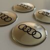 4 pcs (Set) 65mm - 2.56inch Silver Audi Wheel Center Hub Caps Stickers