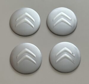 4 pcs (Set) 56mm - 2.20inch Silver Citroen Wheel Center Hub Caps Stickers