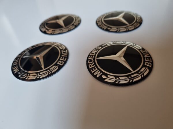 original.jpeg 4 pcs (Set) 56mm - 2.20inch Black Mercedes Benz Wheel Center Hub Caps Stickers
