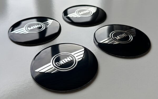 original.jpeg 4 pcs (Set) 56mm - 2.20inch Black Mini Cooper Logo Wheel Center Hub Caps Stickers