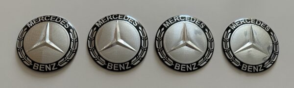original.jpeg 4 pcs (Set) 65mm - 2.56inch Silver & Black Mercedes Benz Wheel Center Hub Caps Stickers