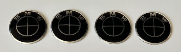 original.jpeg 4 pcs (Set) 56mm - 2.20inch Full Black BMW Wheel Center Hub Caps Stickers
