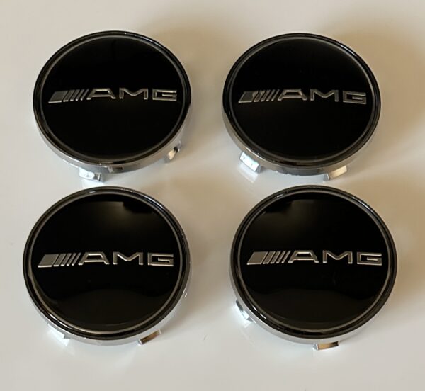 4 pcs (Set) 68mm - 2.68inch Black AMG Wheel Center Hub Caps