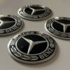 4 pcs (Set) 56mm - 2.20inch Black Mercedes Benz Wheel Center Hub Caps Stickers with Outer Ring