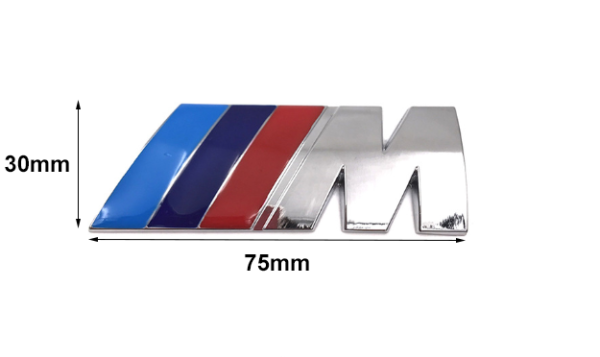 original.png 1 pcs Silver Glossy BMW M Performance Emblem Sticker Metal