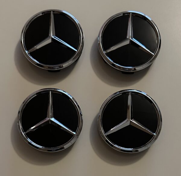original.jpeg 4 pcs (Set) 60mm - 2.36inch Glossy Black Mercedes Benz Star Logo Wheel Center Hub Caps