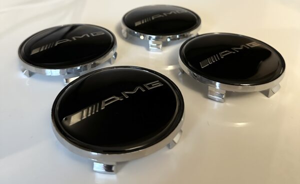 4 pcs (Set) 68mm - 2.68inch Black AMG Wheel Center Hub Caps
