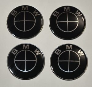 original.jpeg 4 pcs (Set) 65mm - 2.56inch Full Black BMW Wheel Center Hub Caps Stickers